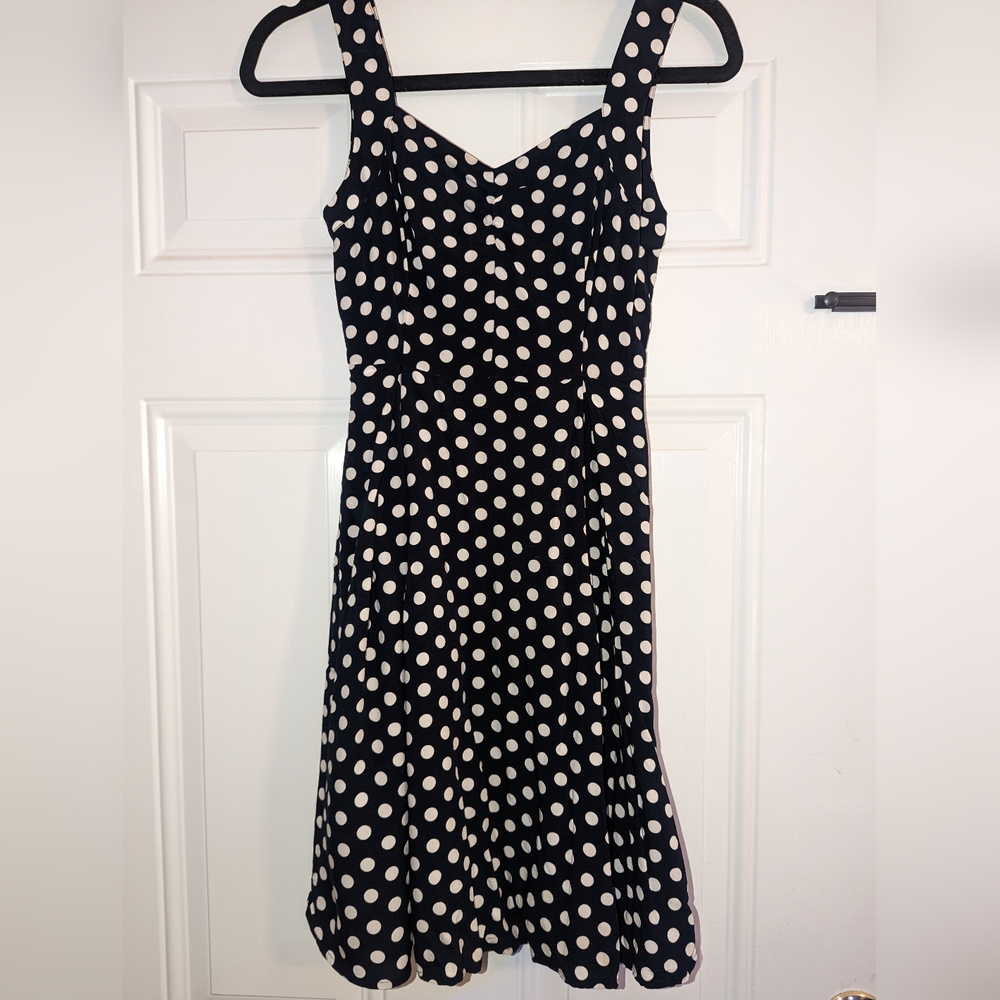 Modcloth Navy and white polkadot dress